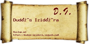 Dudás Izidóra névjegykártya